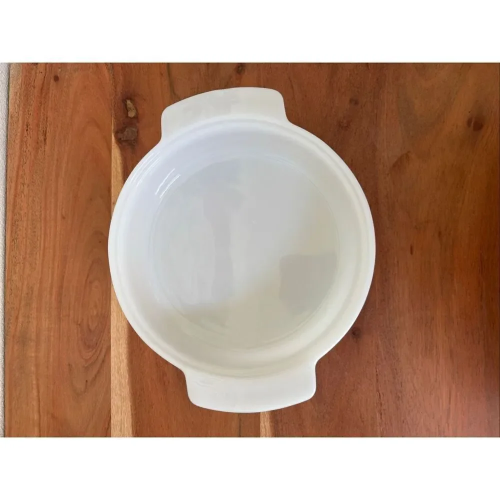 Anchor Hocking Fire King 1 qt white ribbed pie tart dish kitchen baking vintage